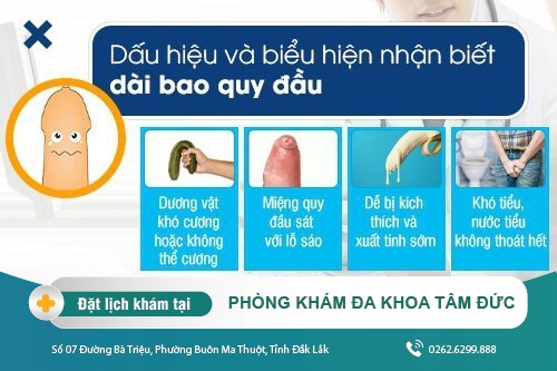 Dấu hiệu và biểu hiện nhận biết dài bao quy đầu